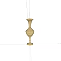 Golden Decorative Vase With Elegant Curved Neck And Stable Base