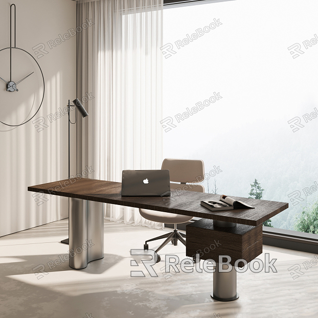 Modern study desk and chair model