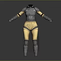 Silver And Gold Warrior Armor With Chest Plate Arm Guards Leg Armor And Cape