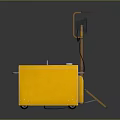 Yellow Portable Tripod Device With Dual Screens And Storage Box