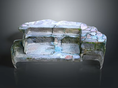 Wooden Stone Stacked Structure With Natural Texture And Rustic Design Elements 3d model