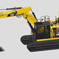 CAT Yellow Tracked Excavator With Hydraulic Arm And Bucket For Construction Work