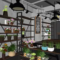 Modern Plant Shop Interior With Shelves Greenery And Decorative Plants