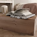 Modern Bedroom Interior With Wooden Floor Large Windows City View And Checkerboard Wall Art