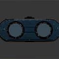 Blue Binoculars Design With Black Strap Buttons And Dual Lenses