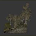 Log Cabin Surrounded By Tall Trees Weeping Willows Stone Steps And Scenic Natural Landscape