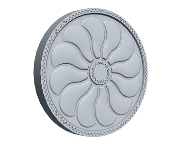 Decorative Circular Ceiling Light Plate with Petal Shaped Design and Ornamental Edge 3d model