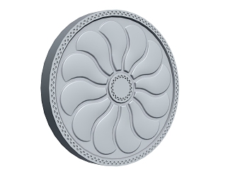 modern outdoor garden round flower plate 3d model