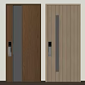 Modern Wooden Texture Security Doors In Different Colors With Silver Handles