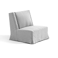 Simple Single Fabric Sofa 3d model