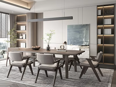 Quiet table and chair combination 3d model