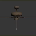 Classic Ceiling Fan With Wooden Blades And Vintage Metal Base Design