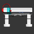 White Medical Device With Green Stripe Red Component White Stand And Black Cable