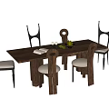 Modern Dining Table Chair Combination Dining Table Chair 3d model