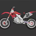 Pink and White Off Road Motorcycle With Number 2 Stylish Design And Large Tires