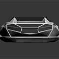Sleek Modern Speedboat With Silver Exterior Cockpit Deck And Reflective Surface 3d model