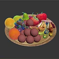 Colorful Fruit Platter With Oranges Grapes Apples Bananas And Pears