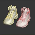 Clean Modern White High Top Sneakers With Mesh Design And Laces On Black Reflective Surface