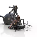 Advanced Mechanical Equipment with Robotic Arms Spherical Body Sensor Components and Industrial Sci Fi Style