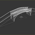 Modern Arched Bridge With Gray Concrete Structure And Black Metal Railings