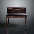 Traditional Dark Wood Desk With Drawers Sturdy Legs And Smooth Tabletop Design