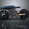 Black Electric Motorcycle With Sleek Design Large Wheels And Battery Pack