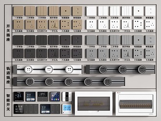 Switch socket rail socket switch socket switch panel intelligent switch strong current box weak current box 3d model