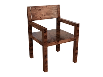 Dining Chair Leisure Chair Backrest Chair Wood Chair Armchair 3d model