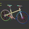 Modern Minimalist Bicycle With White Frame And Black Wheels Design 3d model