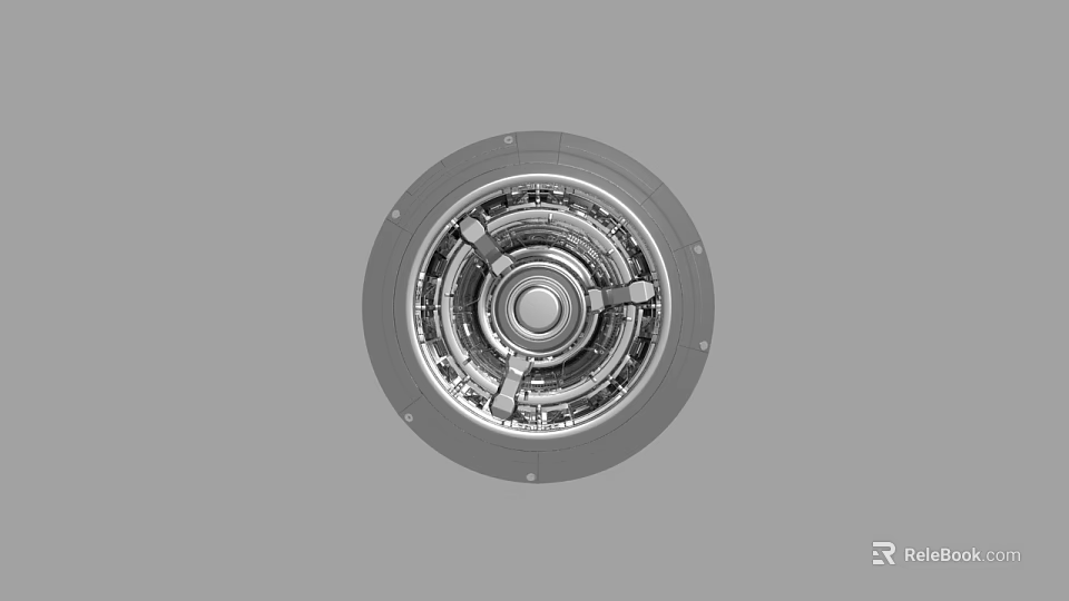 Industrial Circular Mechanical Component Featuring Detailed Precision Internal Metallic Structure Design 3d model 