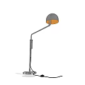 Modern Desk Lamp with Gray Shade Silver Pole and Round Base Design 3d model