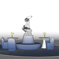 Modern Wind Science and Technology Sense Kindergarten Science Room Exploration Room Space Table and Chair Combination 3d model