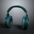Sleek Over Ear Headphones With Green LED Lights And Modern Ergonomic Design