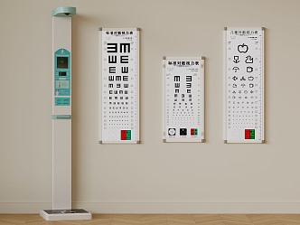 modern height meter visual acuity chart 3d model