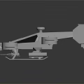 White Futuristic Helicopter With Four Rotors 3d model