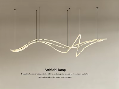 Modern Artistic Chandelier With Curved Design And Soft Lighting For Contemporary Interiors 3d model
