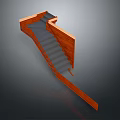 Sleek Curved Wooden Staircase Design With Gray Steps And Wooden Railing