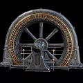 Modern generator wheel old generator wheel for steam engine power generation 3d model