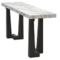 Modern Console Table With White Marble Top And Black Metal Legs 3d model