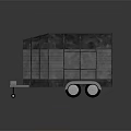 Gray Enclosed Cargo Trailer With Rigid Metal Texture Wheels And Hitch