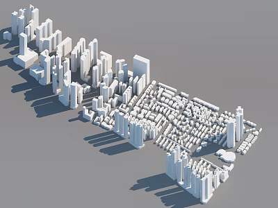 Modern Urban Building Complex 3D Model With High Rise Structures Various Shapes 3d model