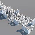 Modern Urban Building Complex 3D Model With High Rise Structures Various Shapes 3d model