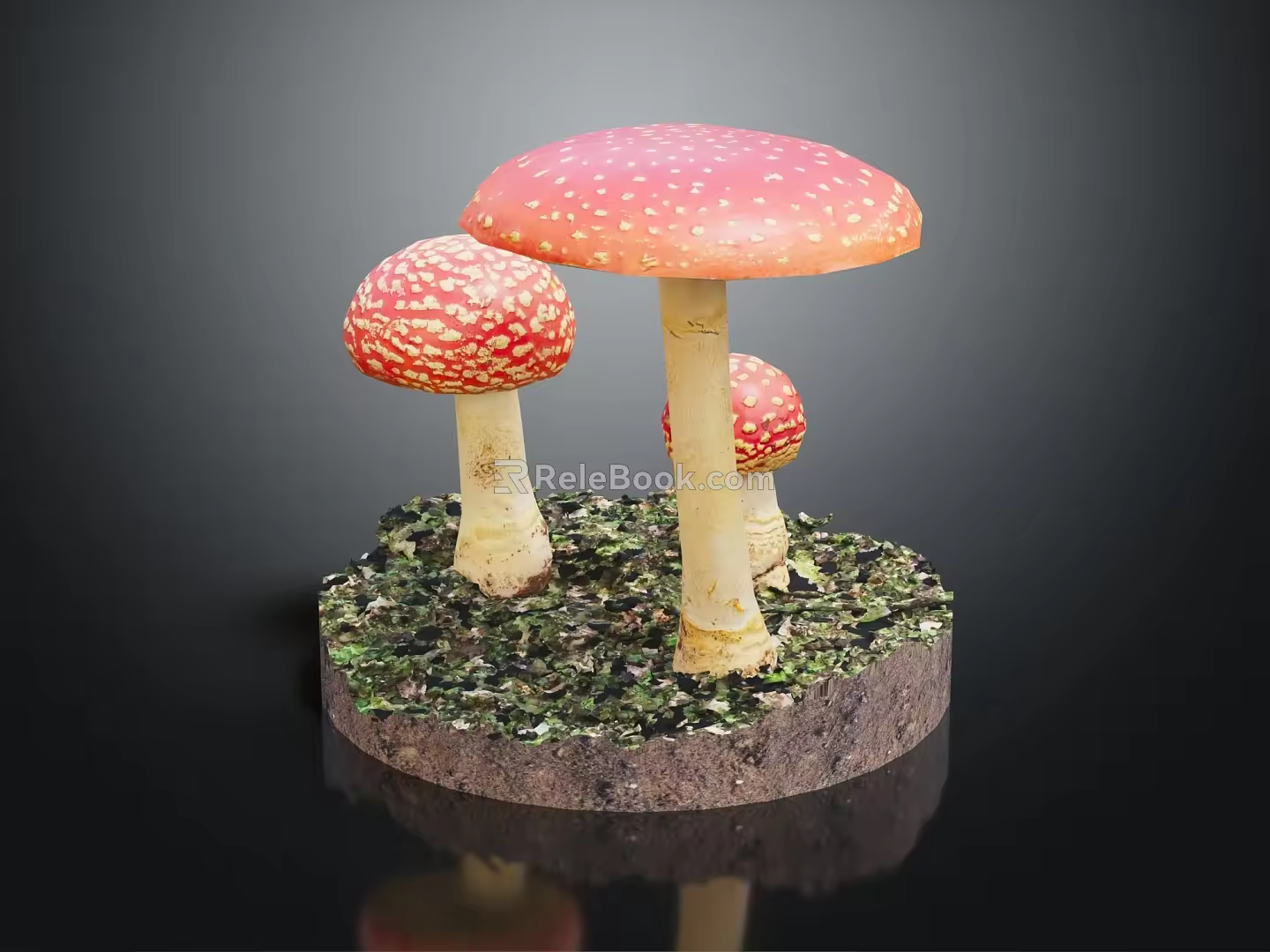 Modern mushroom straw mushroom poisonous mushroom 3d model
