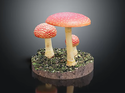 Modern mushroom straw mushroom poisonous mushroom 3d model