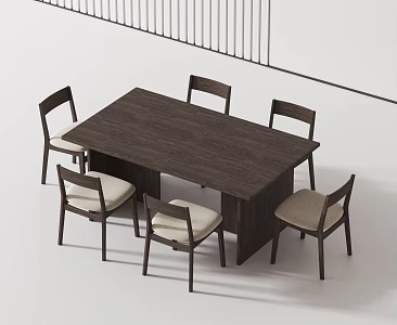Modern Dining Table and Chair 3d model
