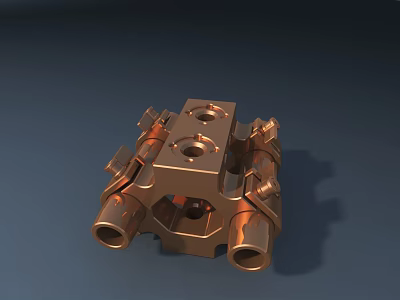Road Infrastructure Golden Metal Structure Connecting Components For Highway Support 3d model