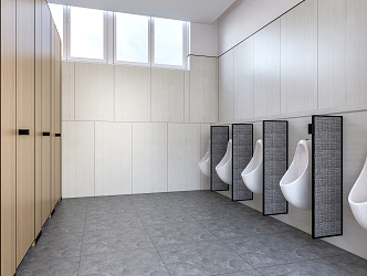 Modern Toilet Public Toilet Urinal Partition Male Toilet 3d model