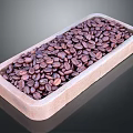 Natural Rectangular Wooden Box Filled With Fresh Roasted Coffee Beans 3d model