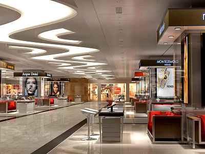 High-end shopping mall lobby 3d model