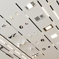 Modern Ceiling Lighting Layout With Various Downlights And Spotlights Strip Lights Design